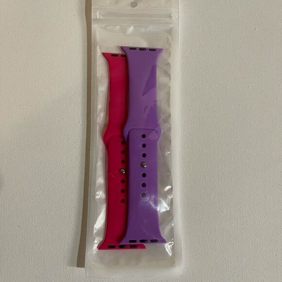 Bands for Apple Watch set of 2 pink & purple 38/40 - Picture 3 of 3